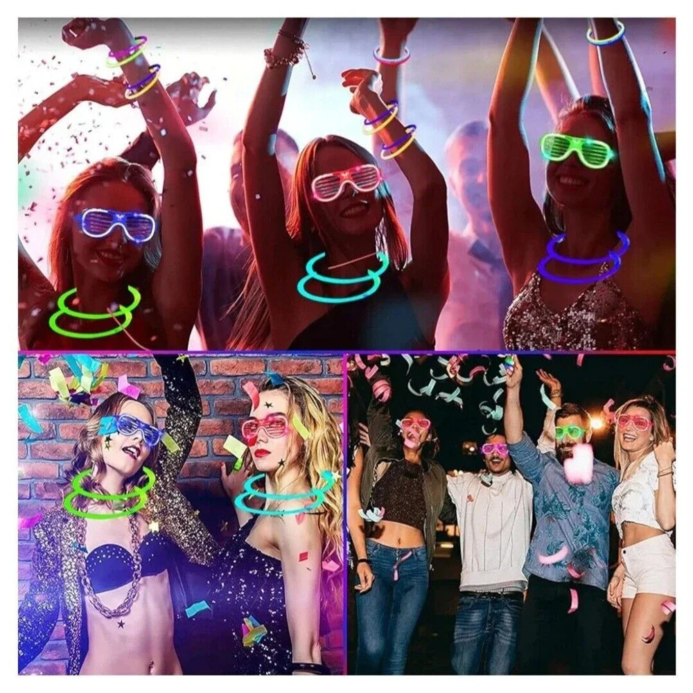 170 PCS Glow in The Dark Party Supplies, Glow Party Decorations with 100 Glow...